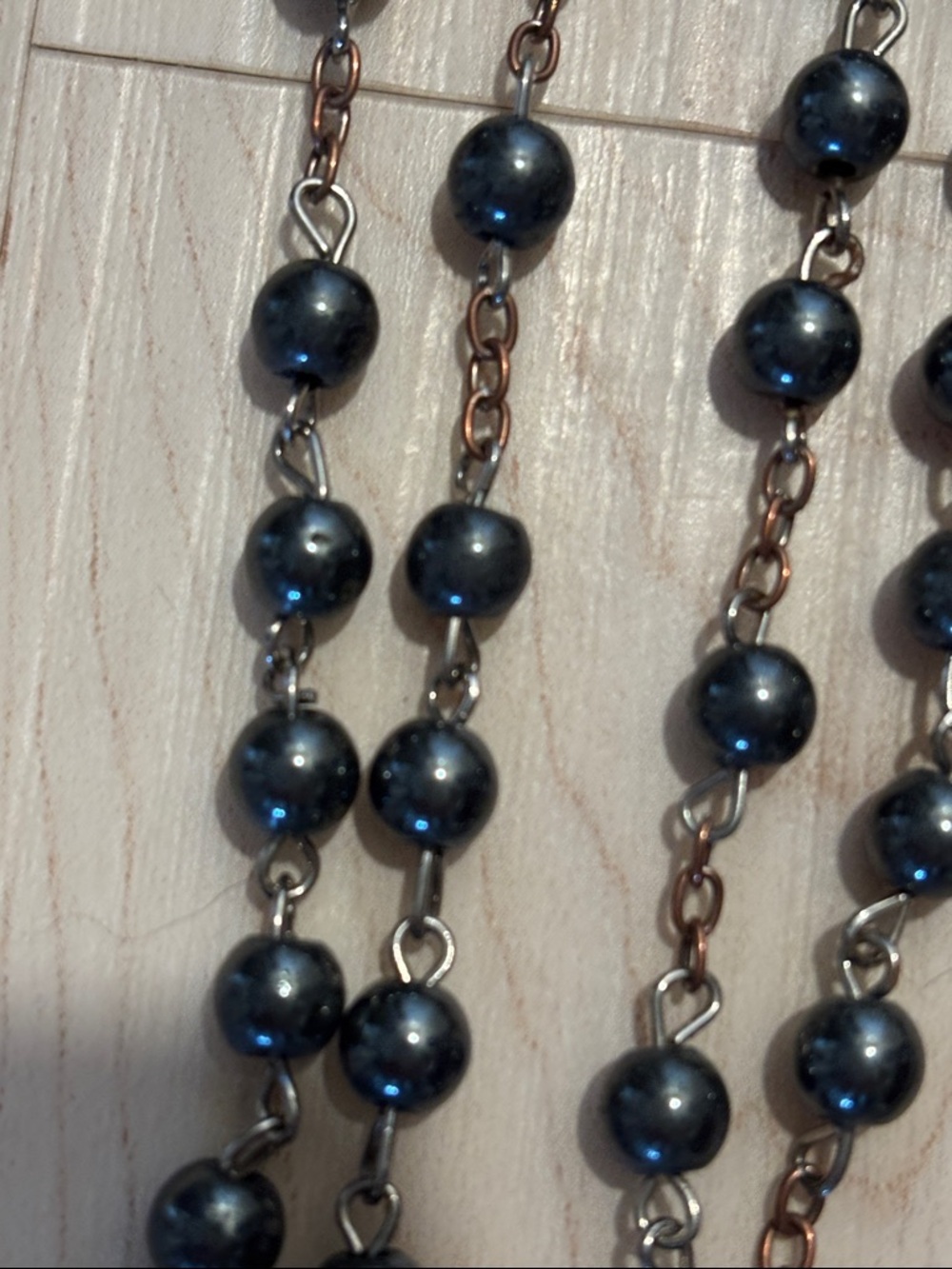 Antique Black Bead St. Padre Pio Rosary with Detailed Crucifix - Picture 6 of 8